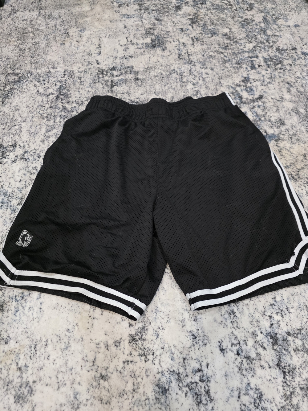 NBA Black Mesh Shorts with White Stripe Trim